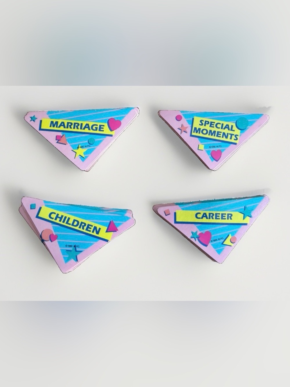 Vintage 1990 Girl Talk Board Game Fortune Replacement Triangle Cards Party Game